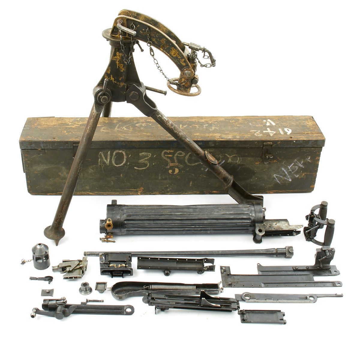 Buy Original Nepalese Contract Vickers Machine Gun Parts Set with Colt Tripod and Transit Chest