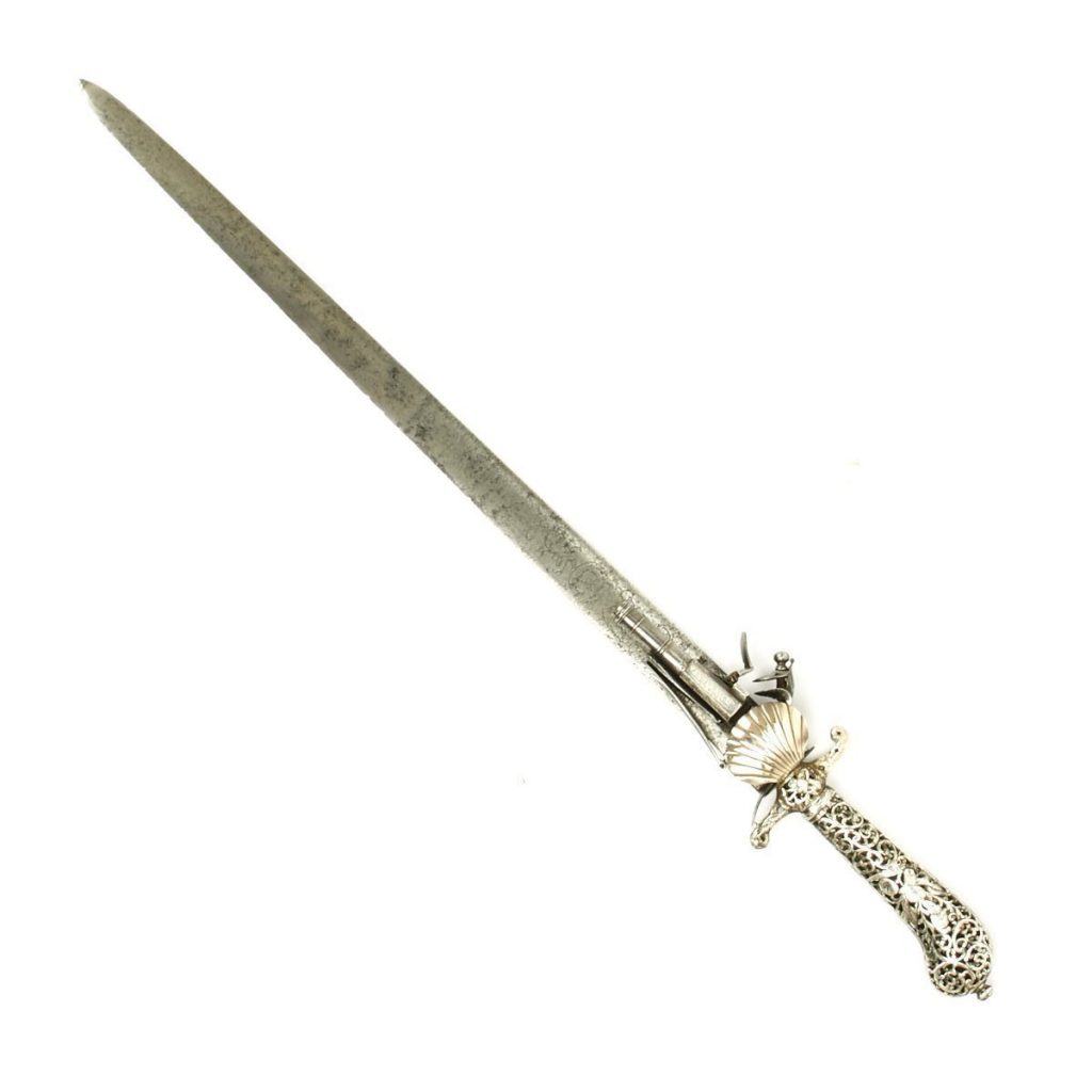 Buy Original British 1700 Silver Hilt Hunting Sword Pistol by