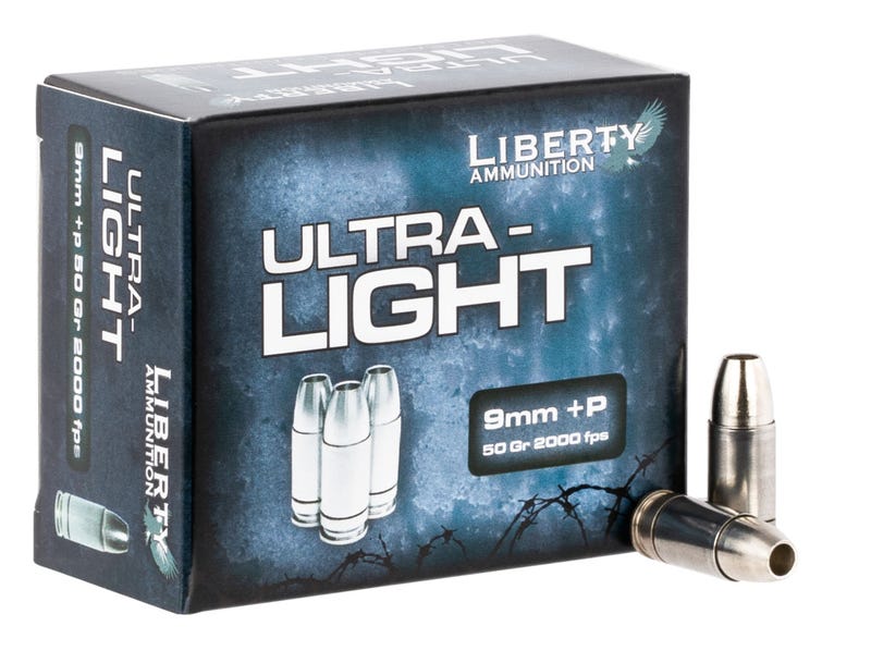 Buy Liberty Ammunition UltraLight NickelPlated Aluminum 9mm 50Grain 20Rounds CHP online for sale